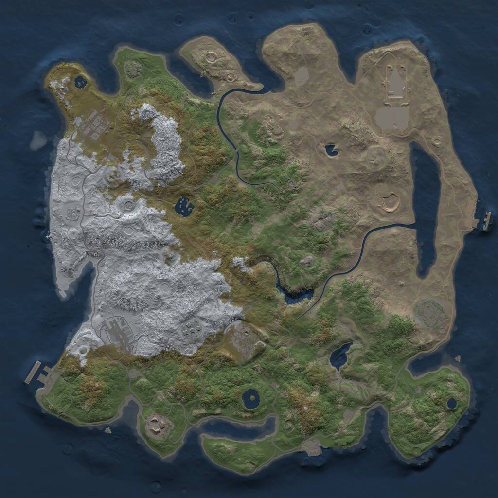 Rust Map: Procedural Map, Size: 4000, Seed: 18764, 16 Monuments