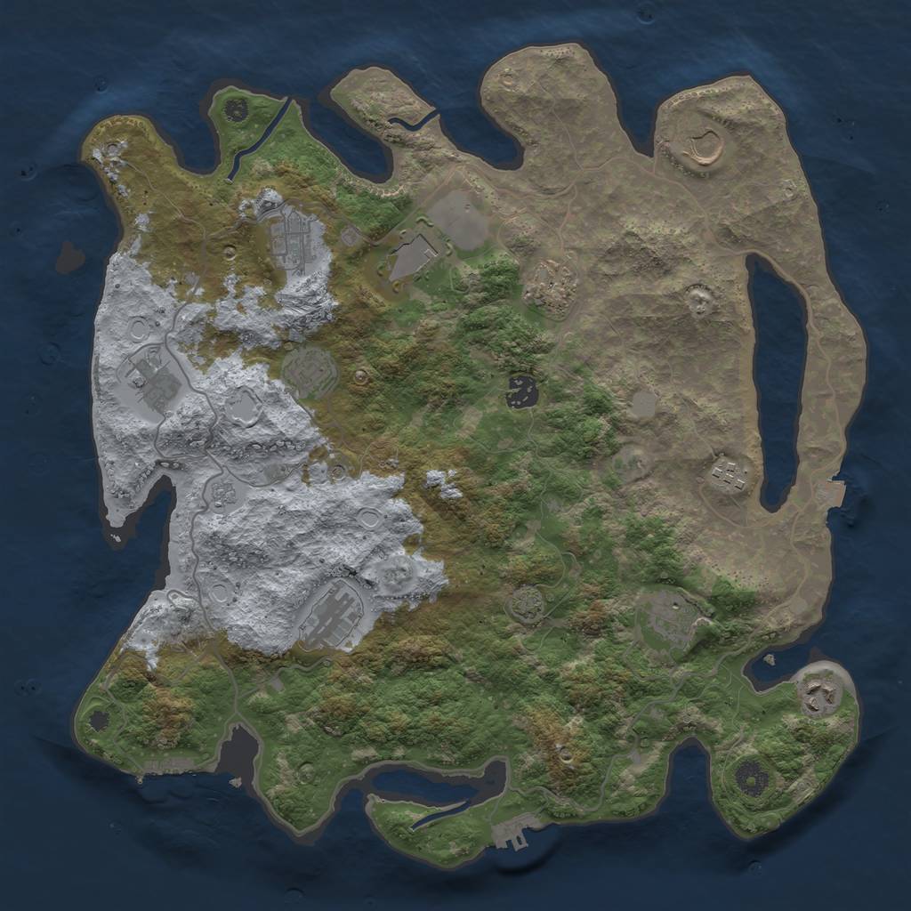 Rust Map: Procedural Map, Size: 4000, Seed: 18764, 19 Monuments