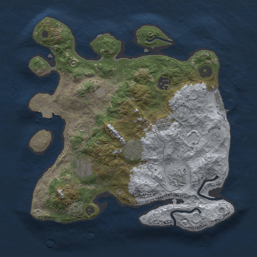 Rust Map: Procedural Map, Size: 3000, Seed: 7516208, 12 Monuments