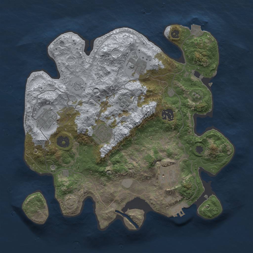 Rust Map: Procedural Map, Size: 3000, Seed: 5408761, 12 Monuments