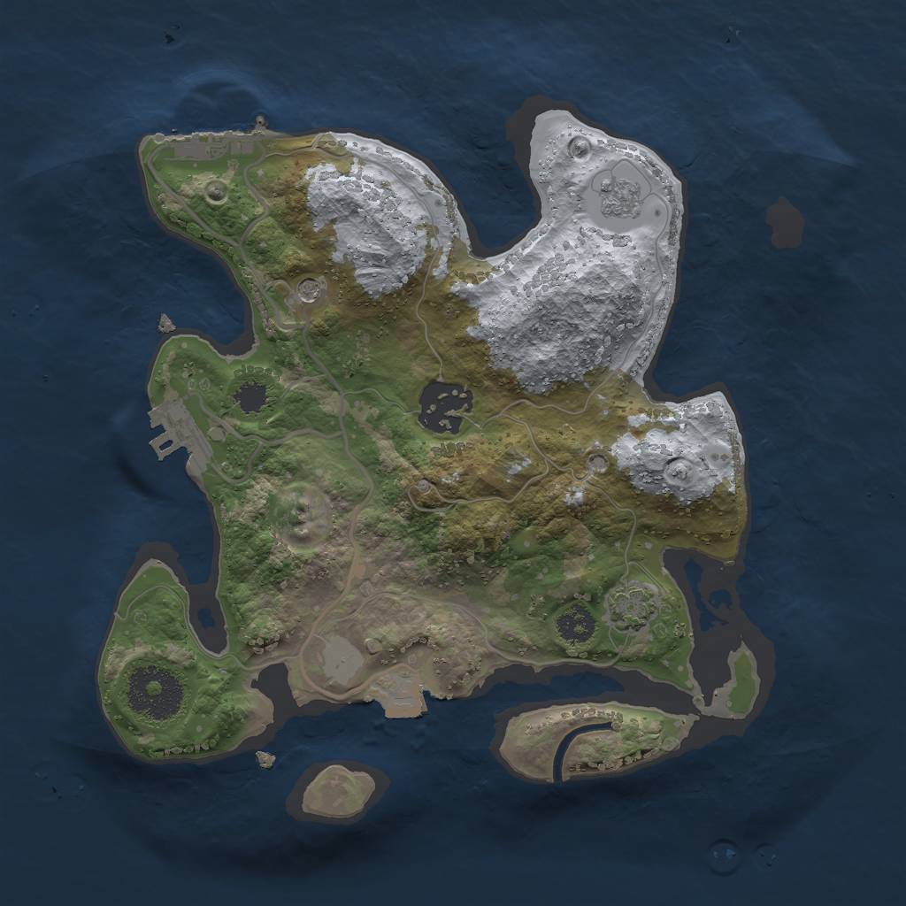Rust Map: Procedural Map, Size: 2500, Seed: 55004866, 9 Monuments