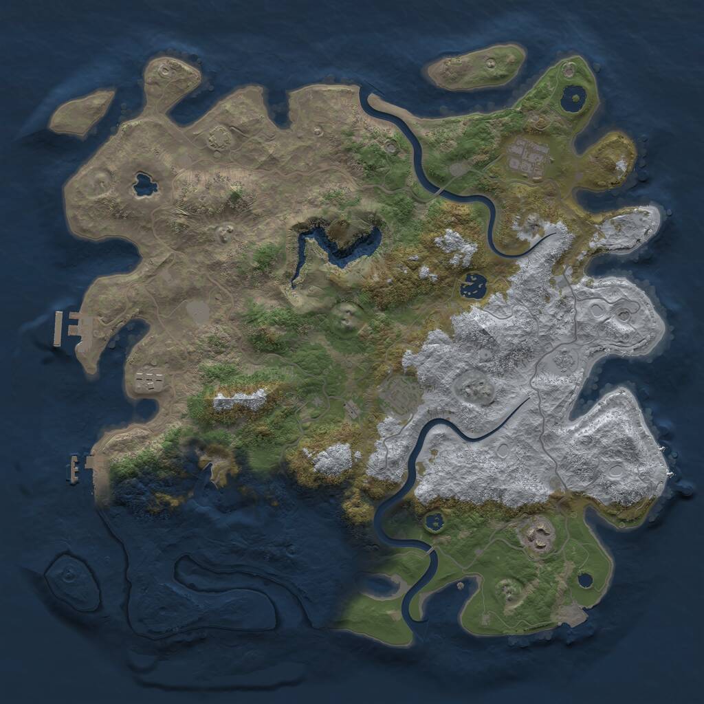 Rust Map: Procedural Map, Size: 4000, Seed: 3144, 11 Monuments