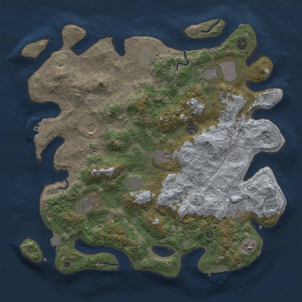 Rust Map: Procedural Map, Size: 4000, Seed: 3144, 19 Monuments