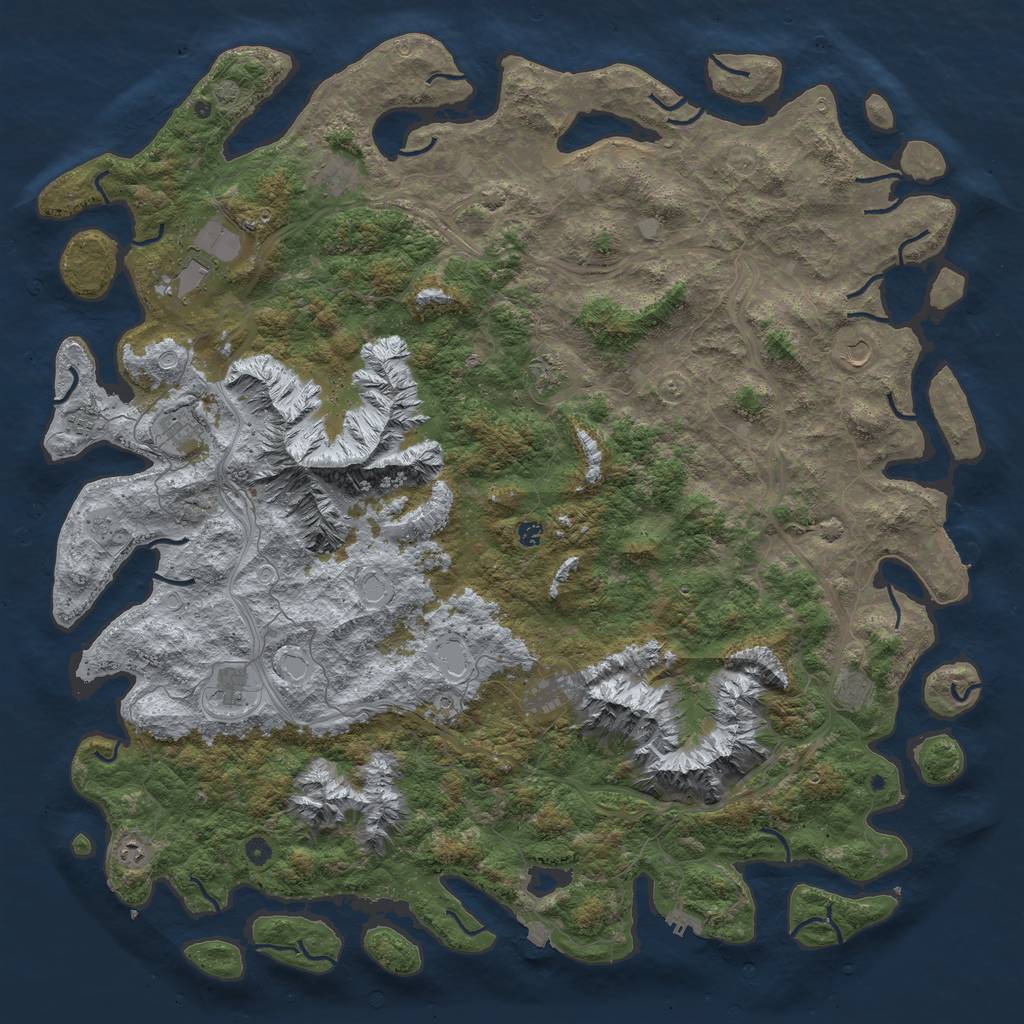 Rust Map: Procedural Map, Size: 6000, Seed: 104779960, 19 Monuments