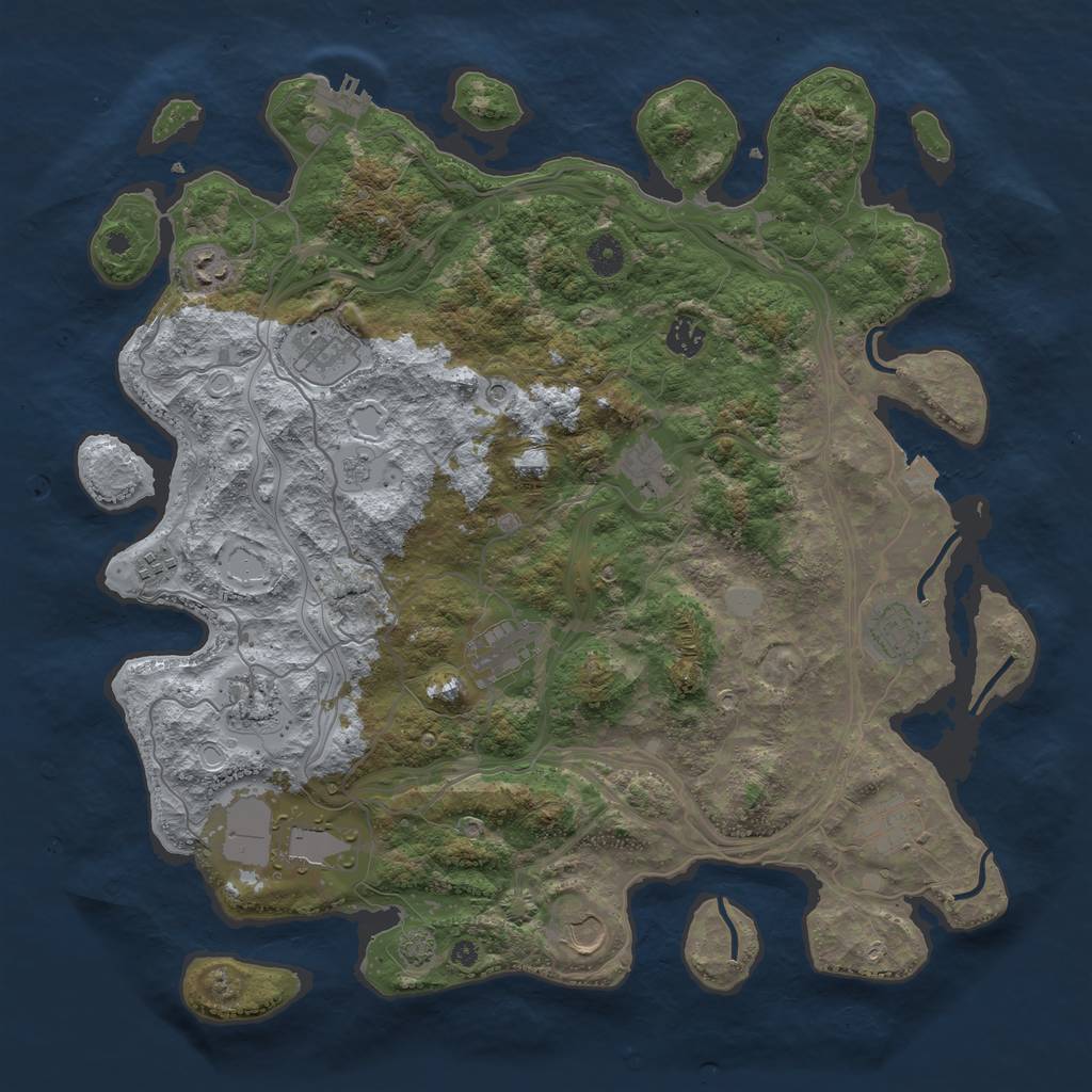 Rust Map: Procedural Map, Size: 4250, Seed: 567967386, 18 Monuments
