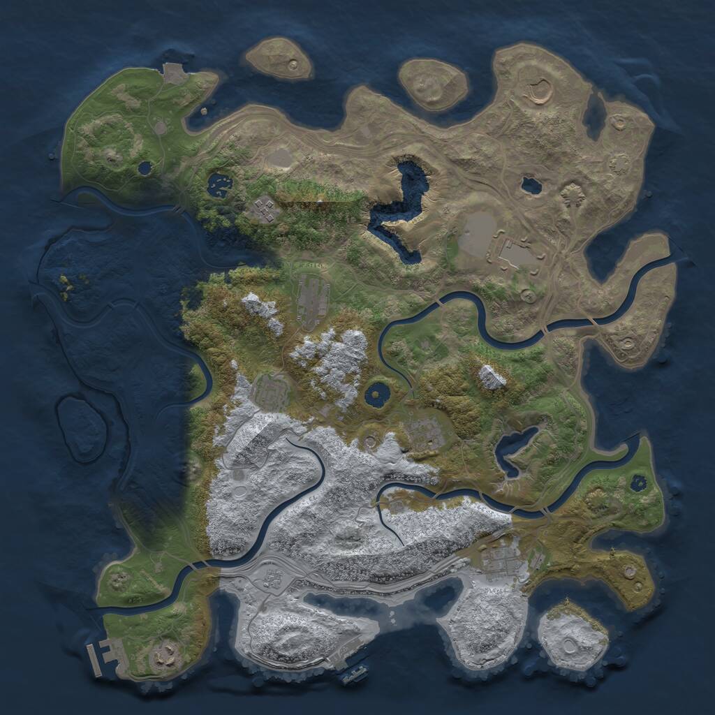 Rust Map: Procedural Map, Size: 4300, Seed: 46311970, 15 Monuments