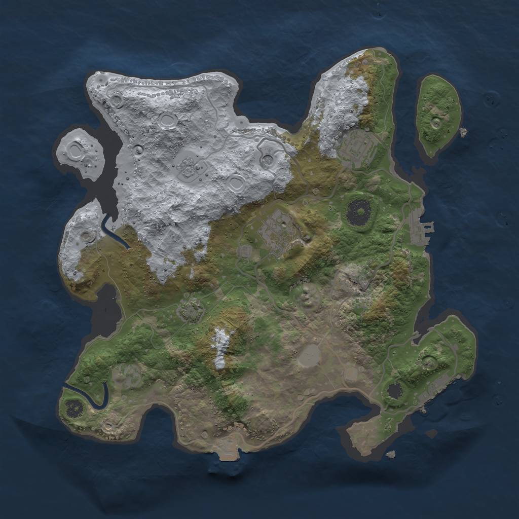 Rust Map: Procedural Map, Size: 3000, Seed: 279404074, 10 Monuments