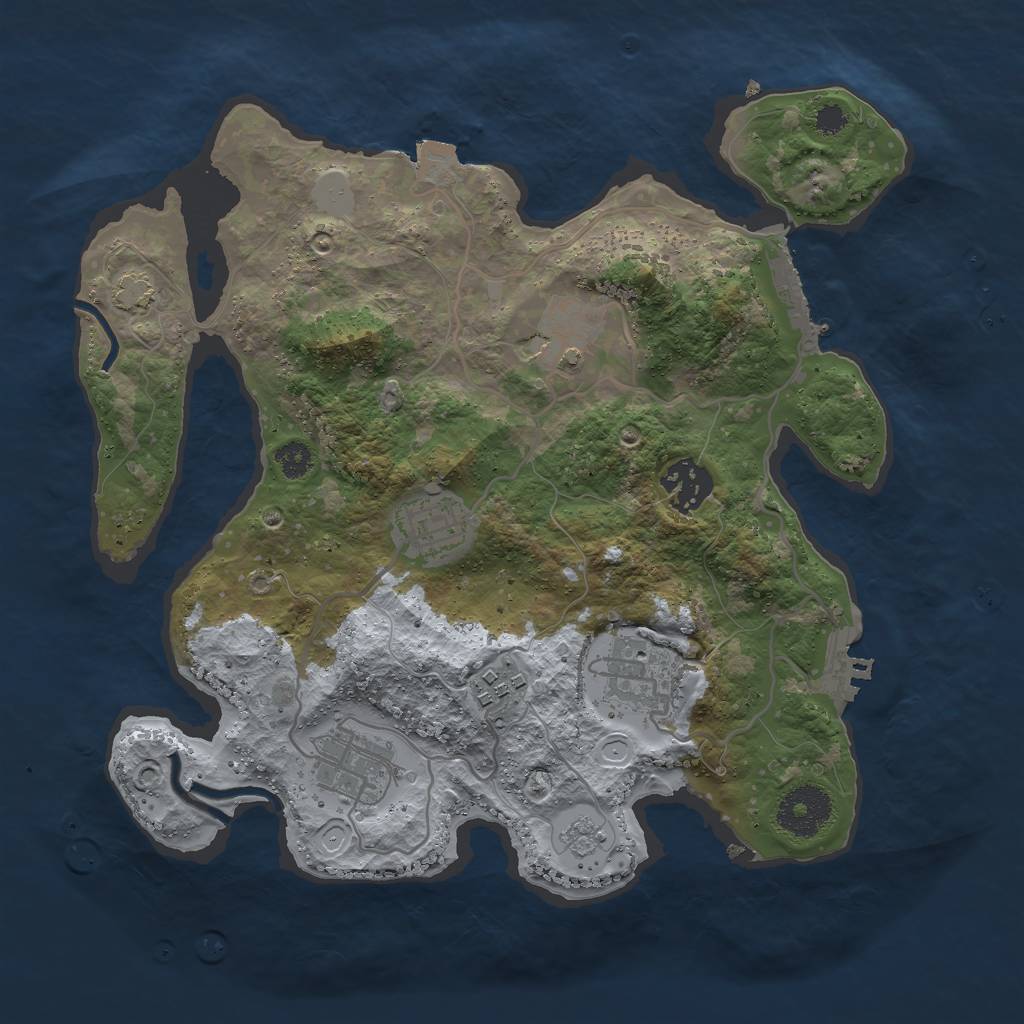 Rust Map: Procedural Map, Size: 3000, Seed: 12591258, 13 Monuments
