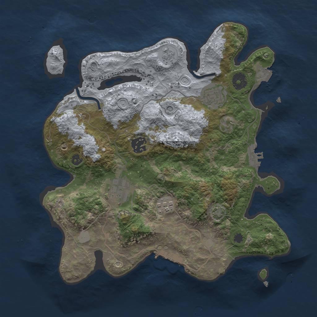 Rust Map: Procedural Map, Size: 3000, Seed: 17735, 12 Monuments