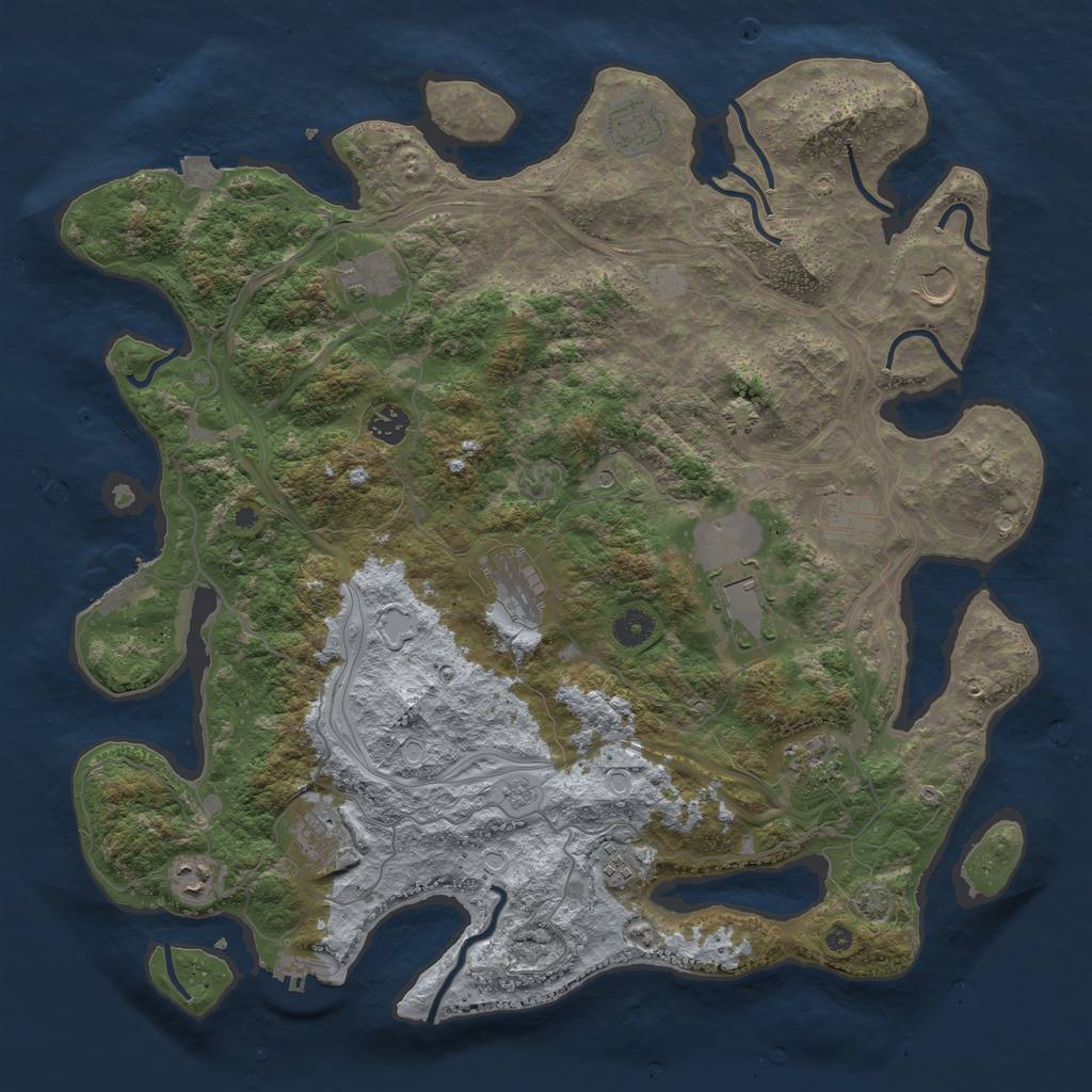 Rust Map: Procedural Map, Size: 4250, Seed: 182997, 19 Monuments