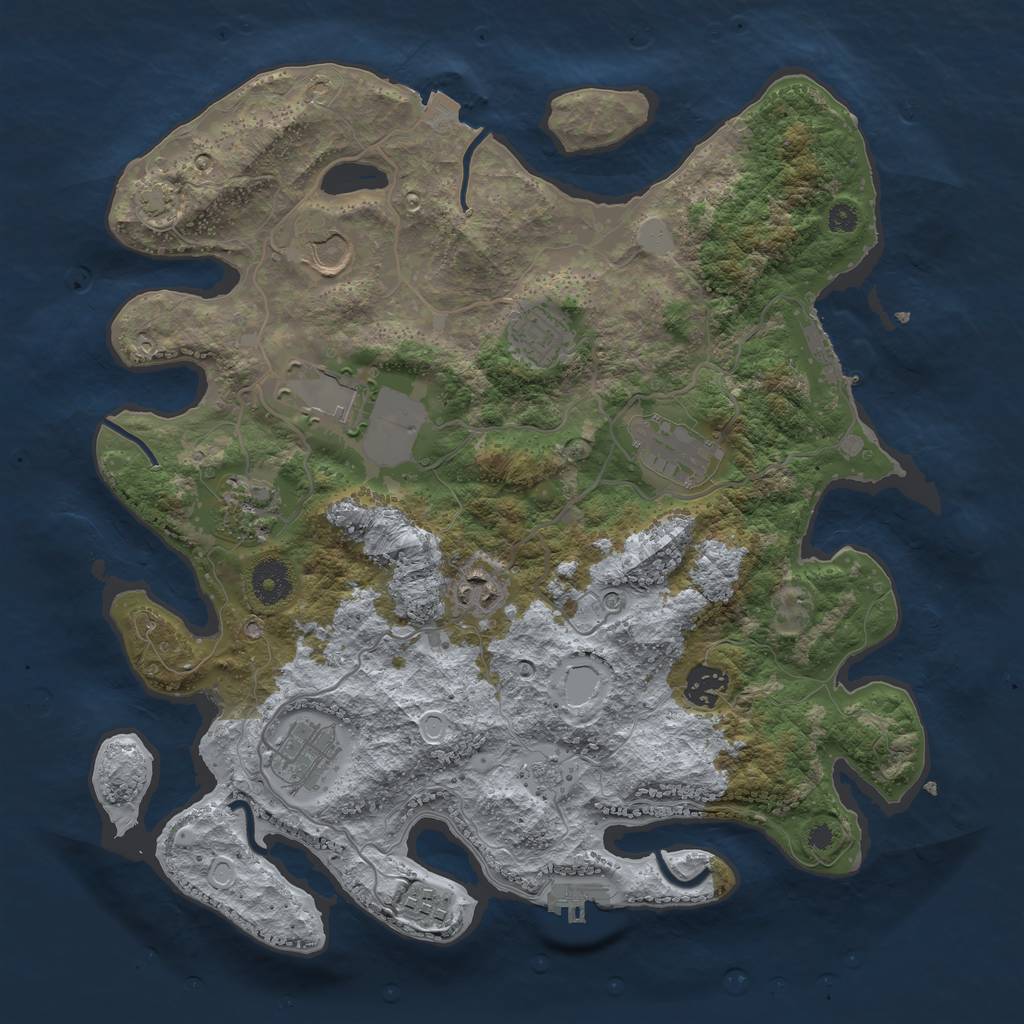 Rust Map: Procedural Map, Size: 3600, Seed: 22704, 17 Monuments