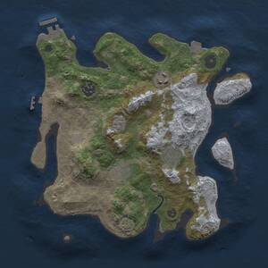 Thumbnail Rust Map: Procedural Map, Size: 3000, Seed: 5540, 10 Monuments