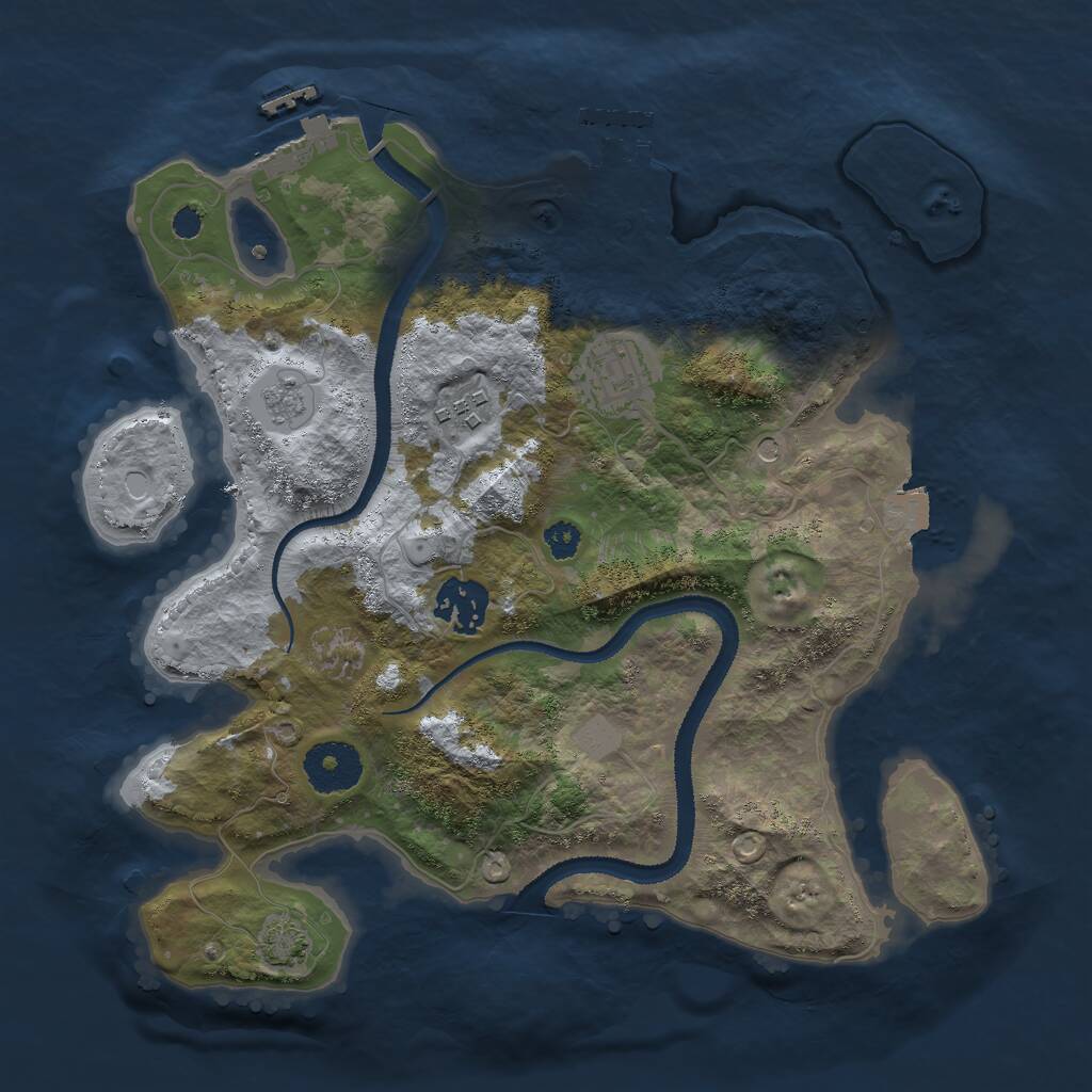 Rust Map: Procedural Map, Size: 3000, Seed: 1559521962, 9 Monuments