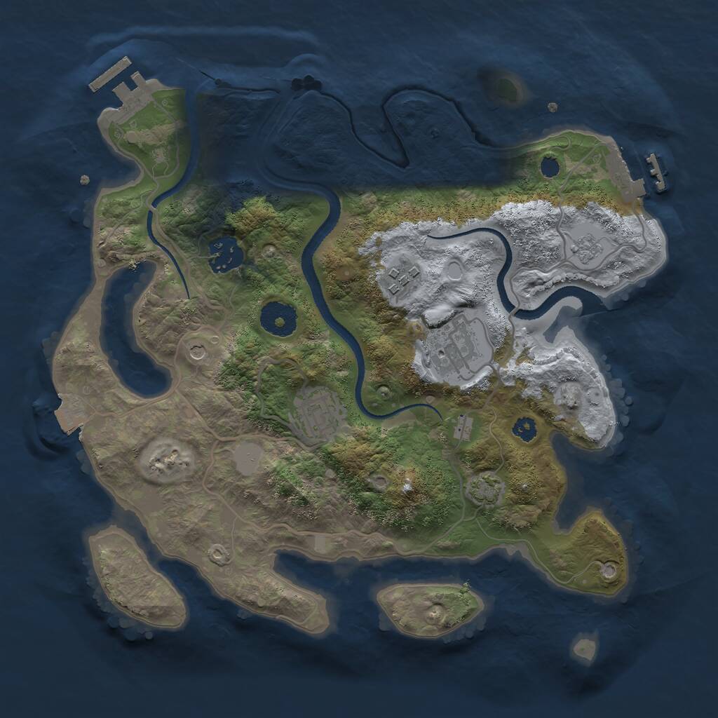 Rust Map: Procedural Map, Size: 3000, Seed: 862887806, 10 Monuments