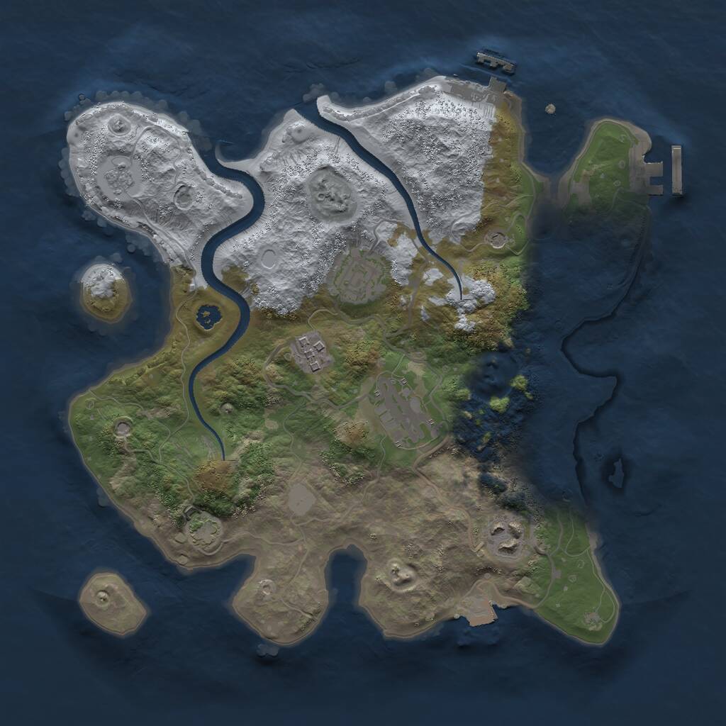 Rust Map: Procedural Map, Size: 3000, Seed: 1554, 10 Monuments