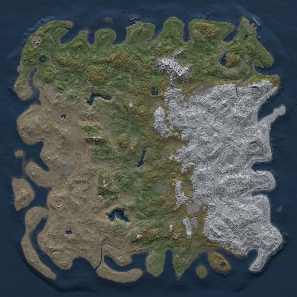 Rust Map: Procedural Map, Size: 5952, Seed: 1233423, 17 Monuments