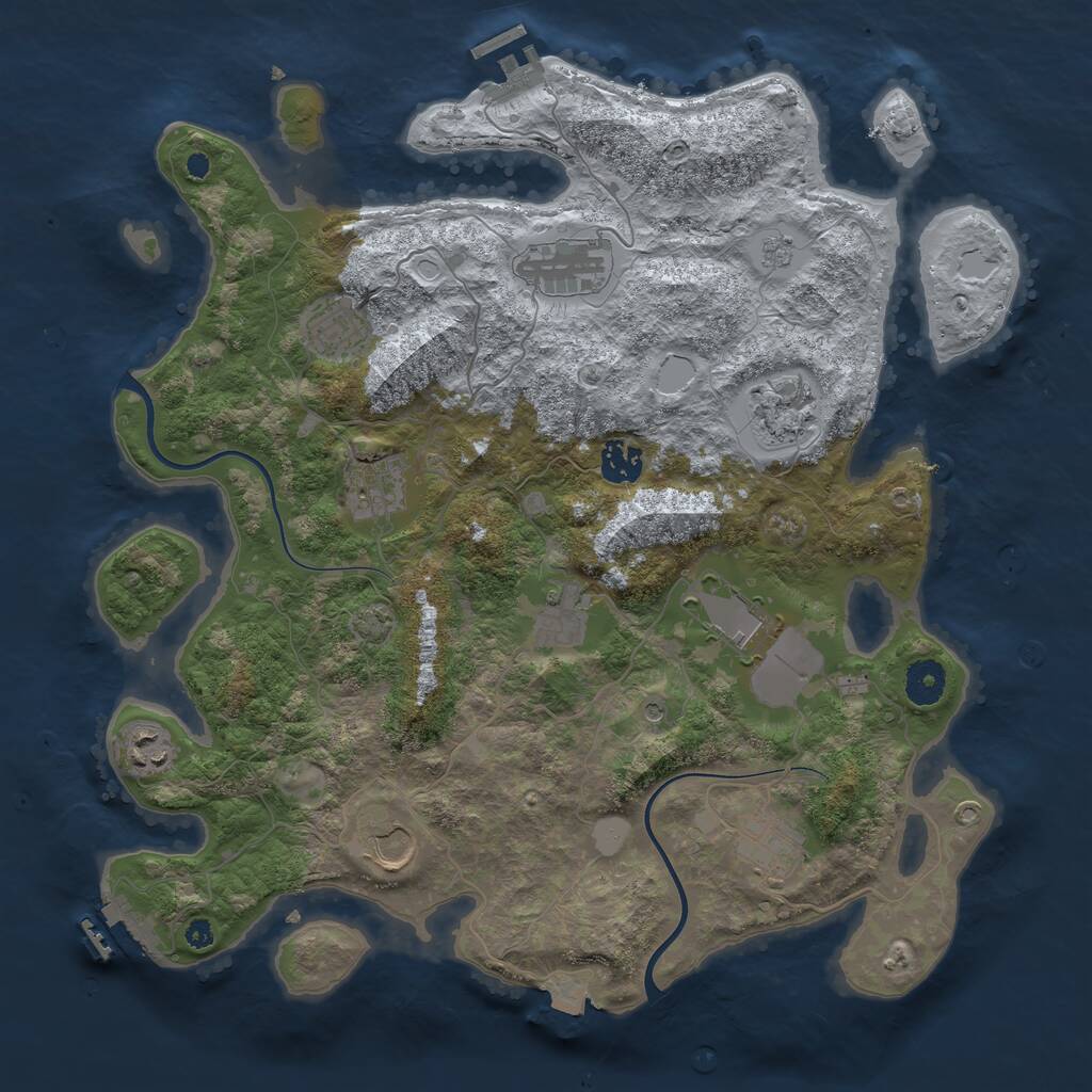 Rust Map: Procedural Map, Size: 3770, Seed: 13825, 16 Monuments