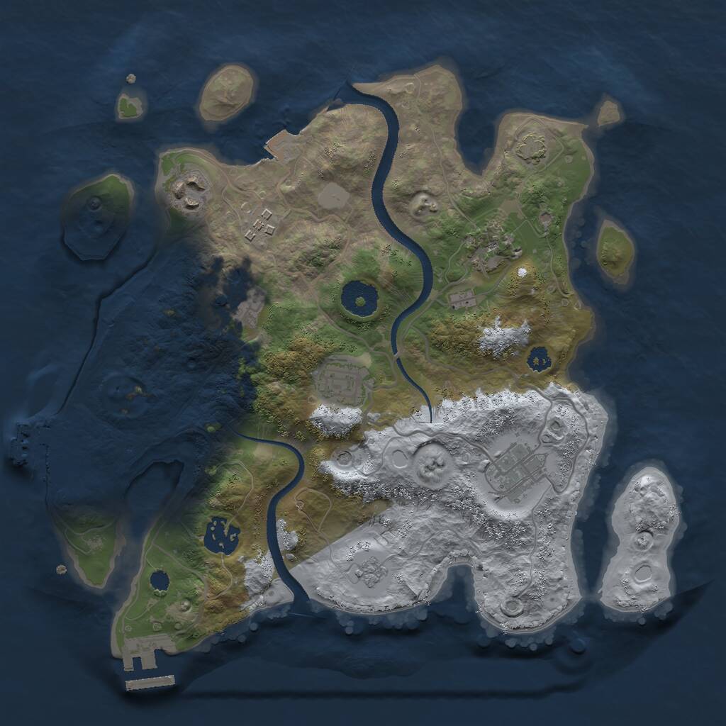 Rust Map: Procedural Map, Size: 3000, Seed: 6548, 13 Monuments