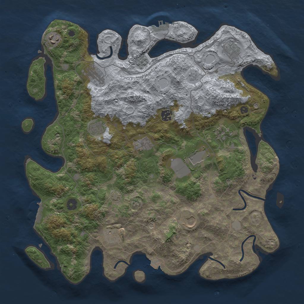 Rust Map: Procedural Map, Size: 4000, Seed: 17089, 19 Monuments