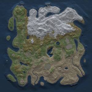 Thumbnail Rust Map: Procedural Map, Size: 4000, Seed: 17089, 14 Monuments