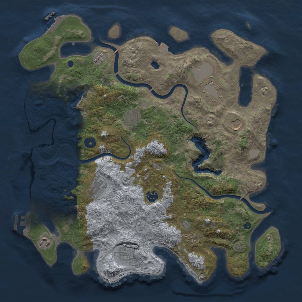 Rust Map: Procedural Map, Size: 4000, Seed: 66070191, 15 Monuments