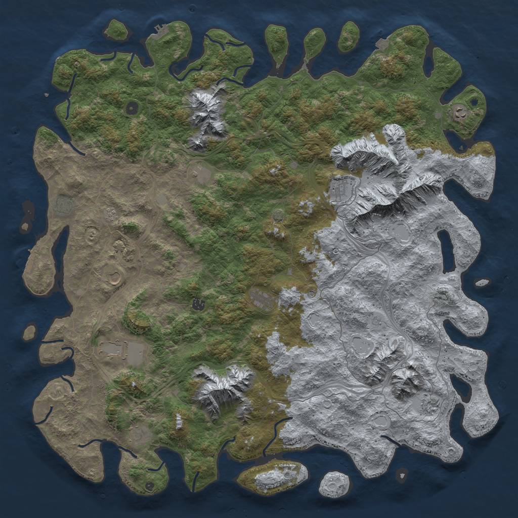 Rust Map: Procedural Map, Size: 6000, Seed: 1999999999, 19 Monuments