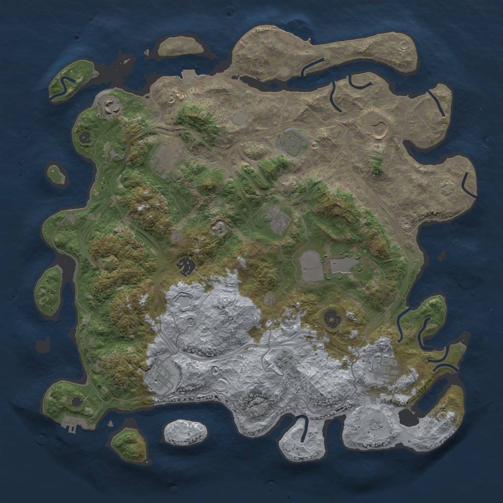 Rust Map: Procedural Map, Size: 4250, Seed: 4045, 18 Monuments