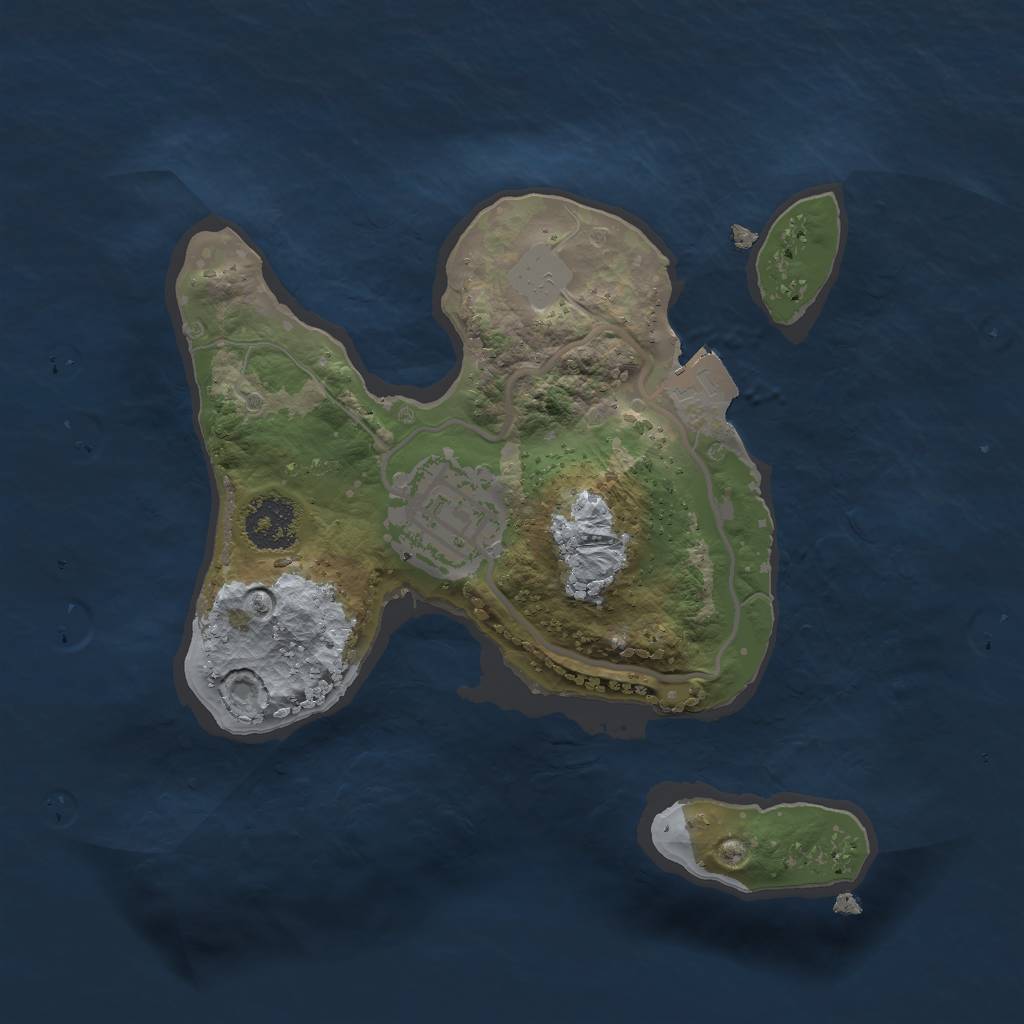 Rust Map: Procedural Map, Size: 2000, Seed: 1269746739, 4 Monuments