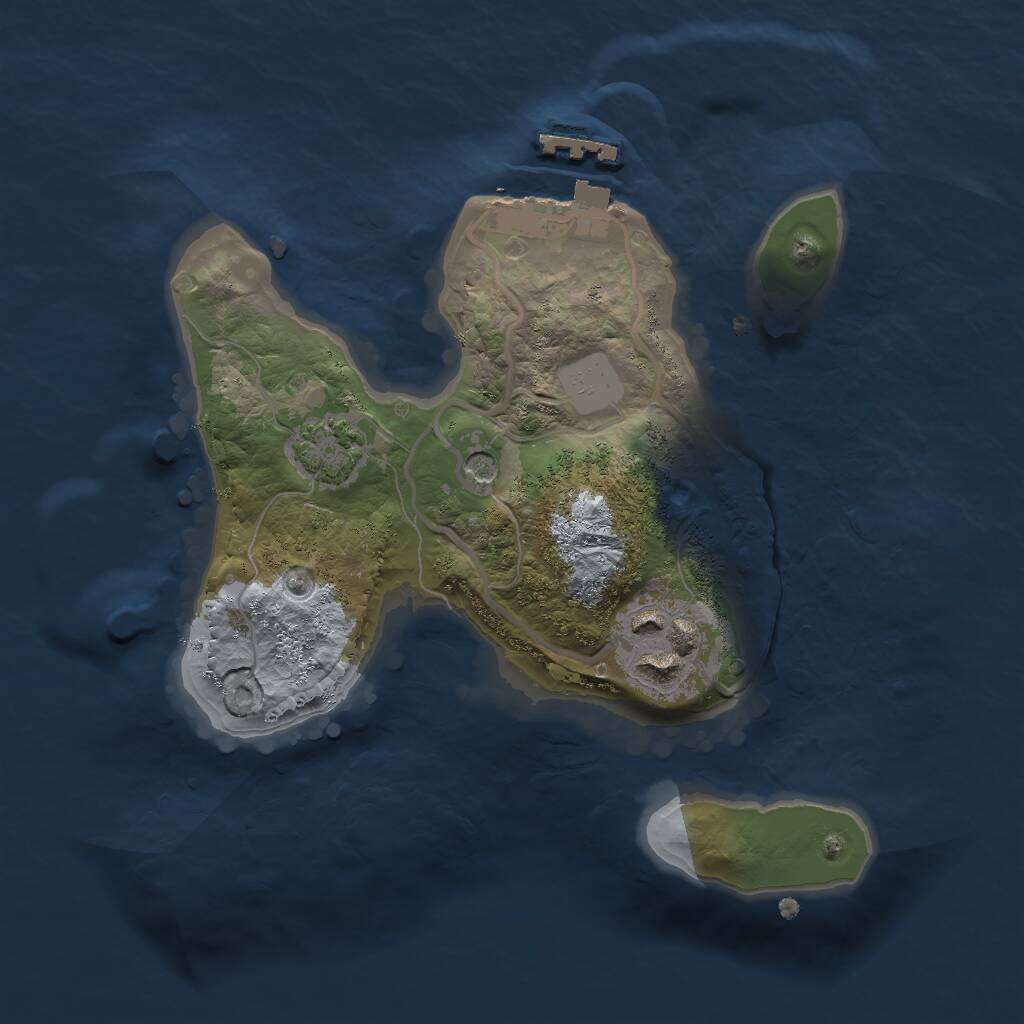 Rust Map: Procedural Map, Size: 2000, Seed: 1269746739, 5 Monuments