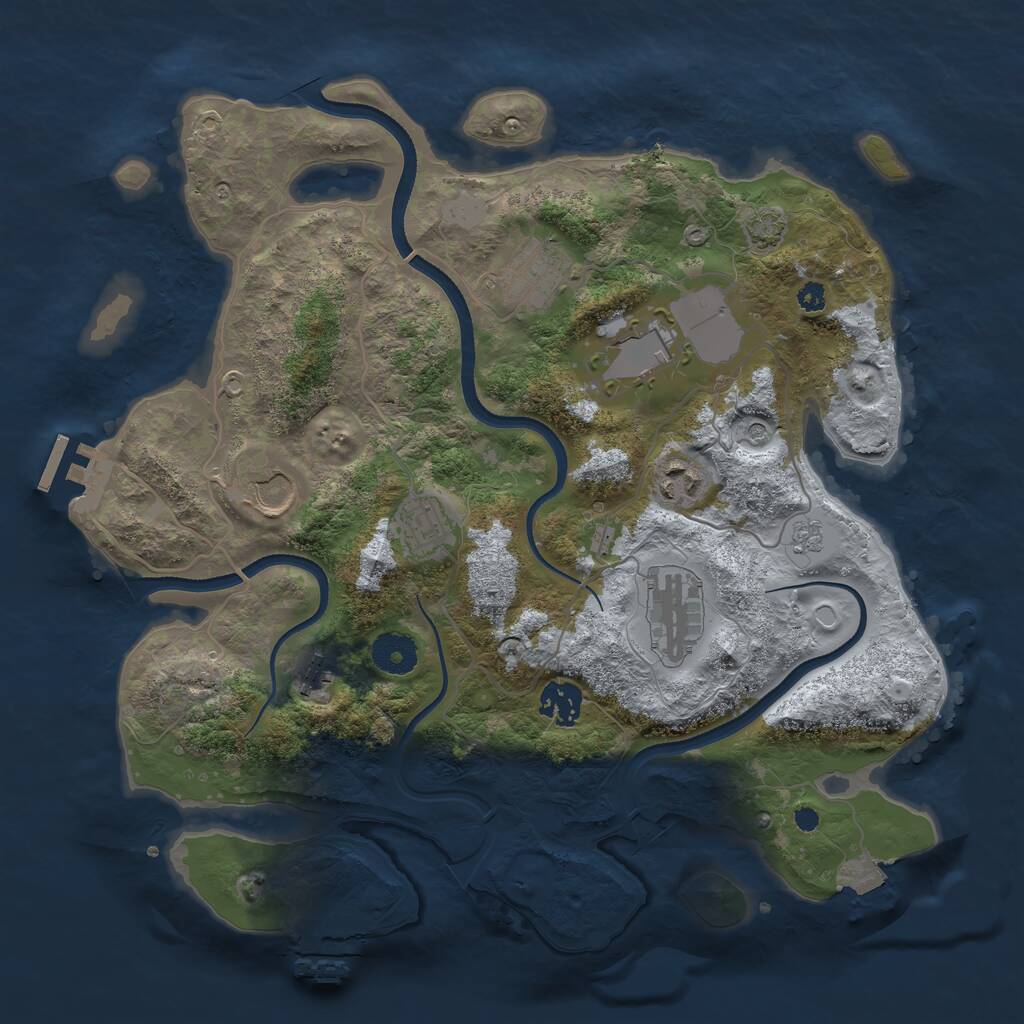 Rust Map: Procedural Map, Size: 3500, Seed: 450238215, 14 Monuments