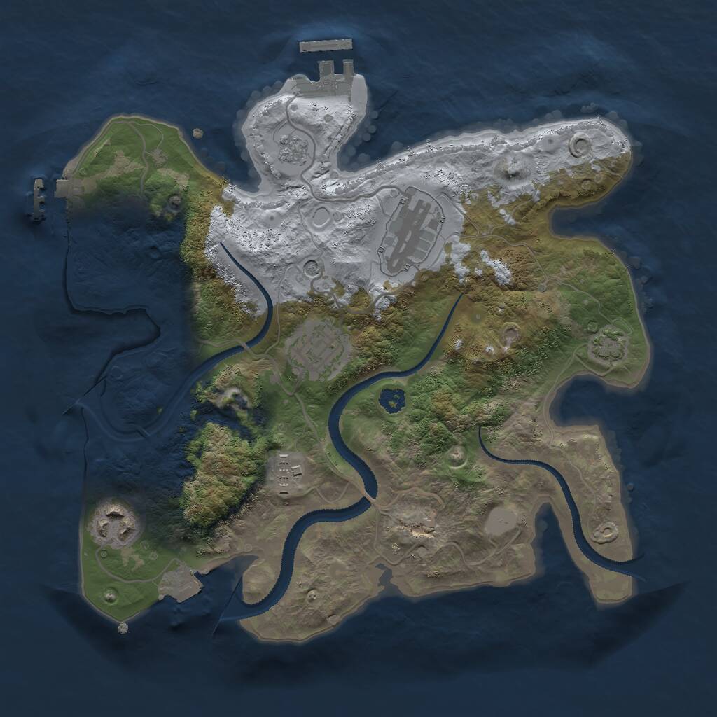 Rust Map: Procedural Map, Size: 2750, Seed: 23542534, 10 Monuments