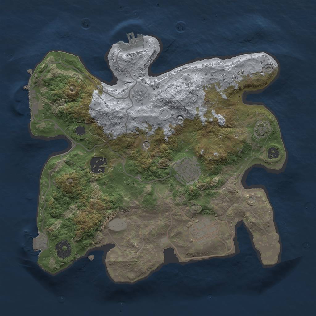 Rust Map: Procedural Map, Size: 2750, Seed: 23542534, 11 Monuments