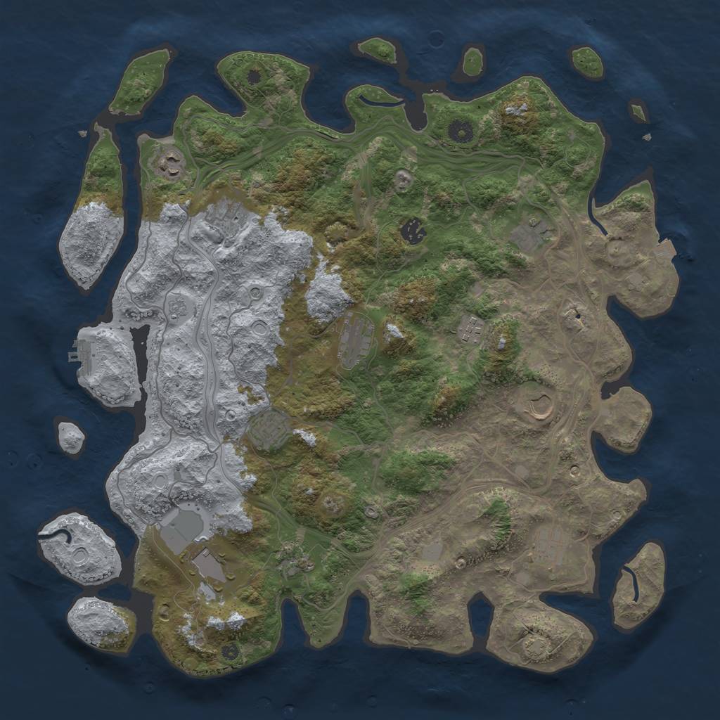 Rust Map: Procedural Map, Size: 4321, Seed: 12345, 18 Monuments