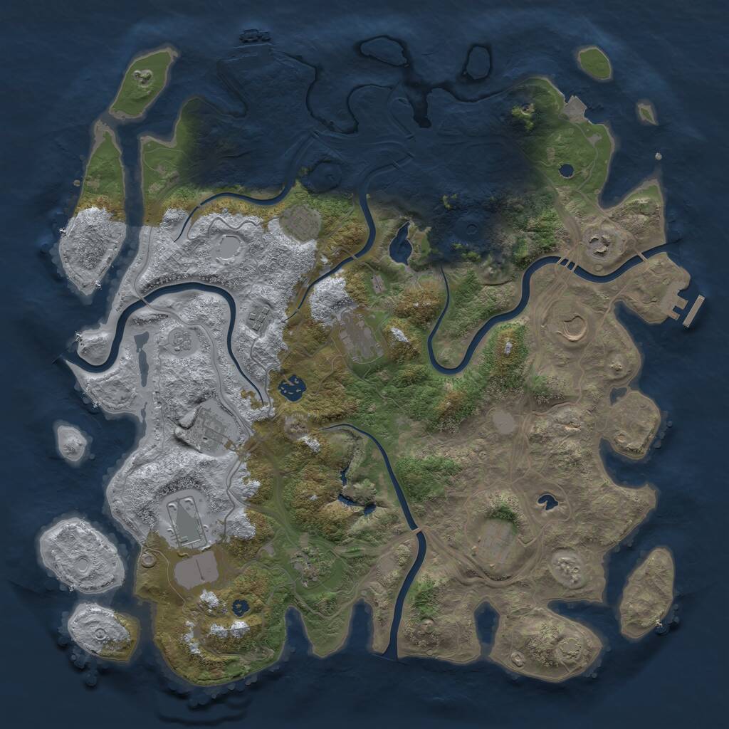 Rust Map: Procedural Map, Size: 4321, Seed: 12345, 16 Monuments
