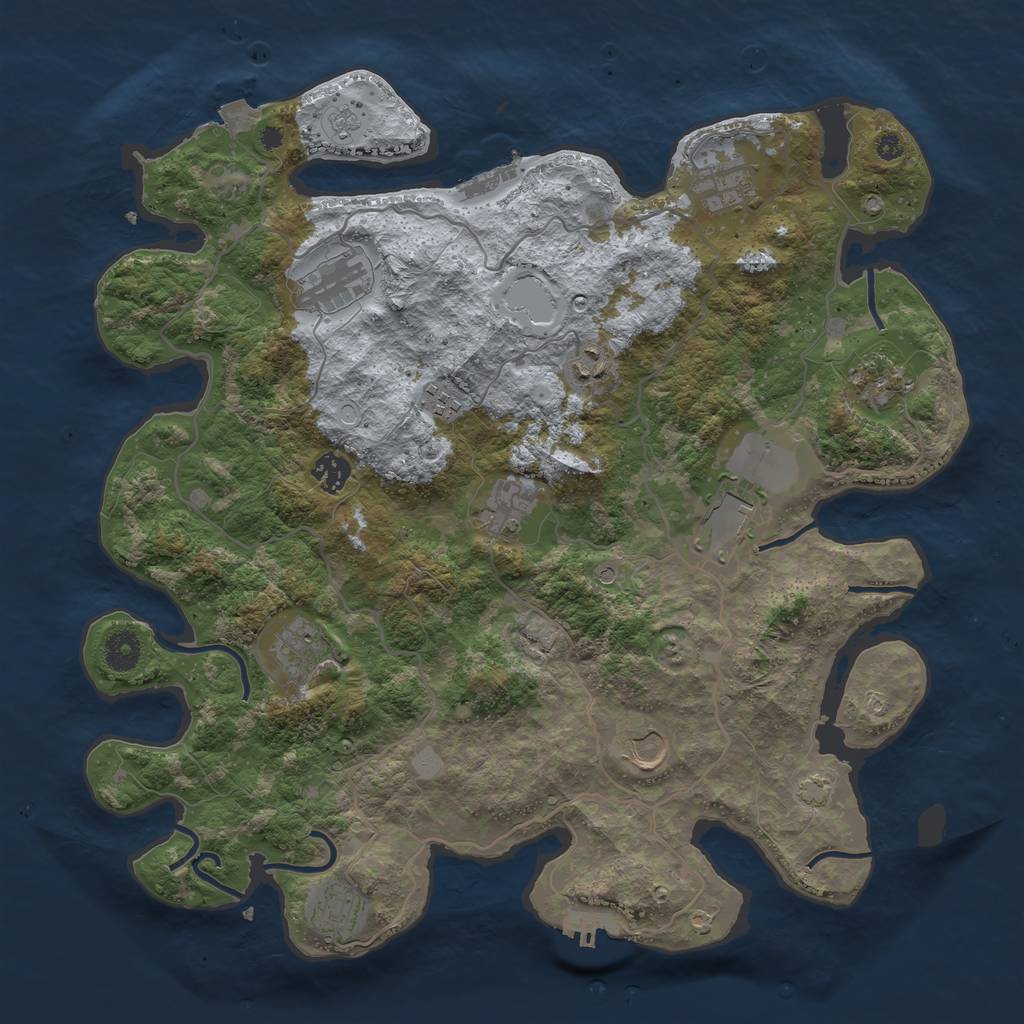 Rust Map: Procedural Map, Size: 4000, Seed: 20622715, 19 Monuments