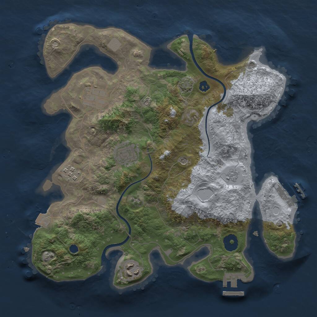 Rust Map: Procedural Map, Size: 3000, Seed: 154899521, 10 Monuments