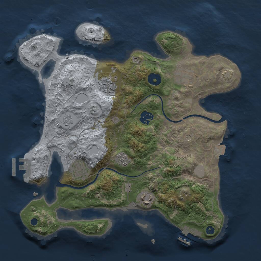 Rust Map: Procedural Map, Size: 3000, Seed: 19818, 12 Monuments