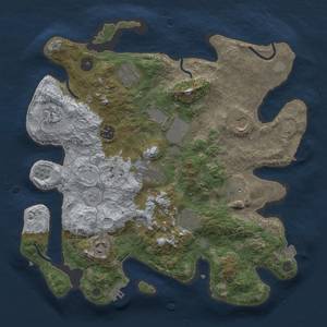 Thumbnail Rust Map: Procedural Map, Size: 3500, Seed: 805237552, 18 Monuments