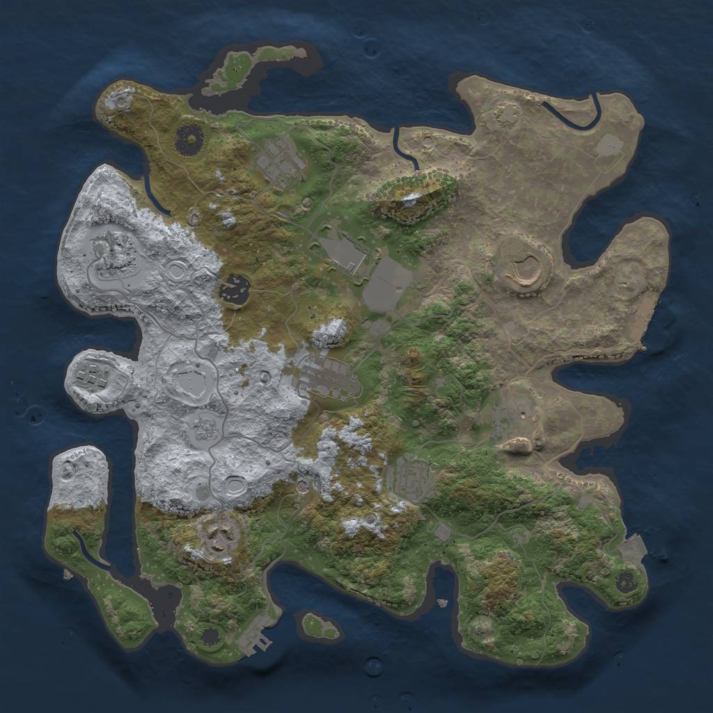 Rust Map: Procedural Map, Size: 3500, Seed: 805237552, 18 Monuments