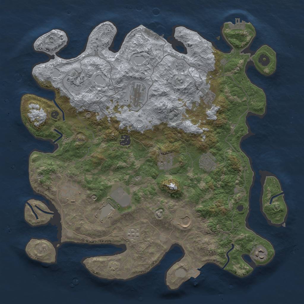 Rust Map: Procedural Map, Size: 4000, Seed: 314445, 19 Monuments