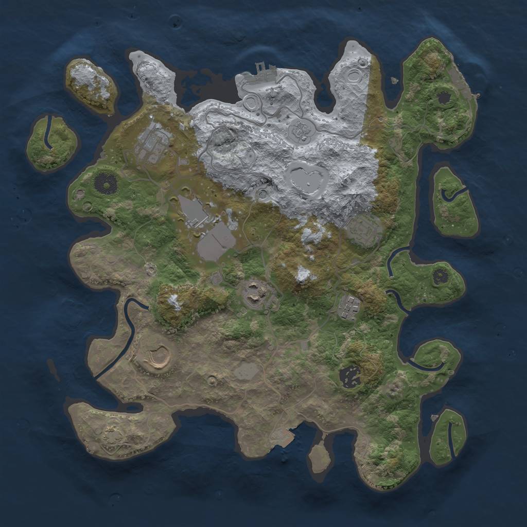Rust Map: Procedural Map, Size: 3500, Seed: 249398665, 15 Monuments