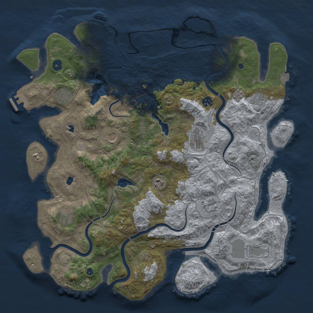Rust Map: Procedural Map, Size: 4500, Seed: 509, 16 Monuments