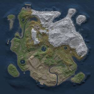 Thumbnail Rust Map: Procedural Map, Size: 3000, Seed: 976715214, 11 Monuments