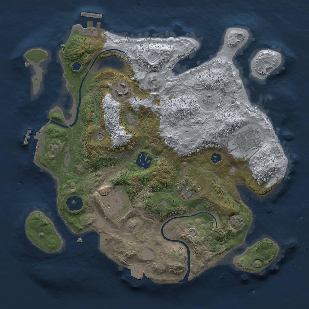 Rust Map: Procedural Map, Size: 3000, Seed: 976715214, 11 Monuments