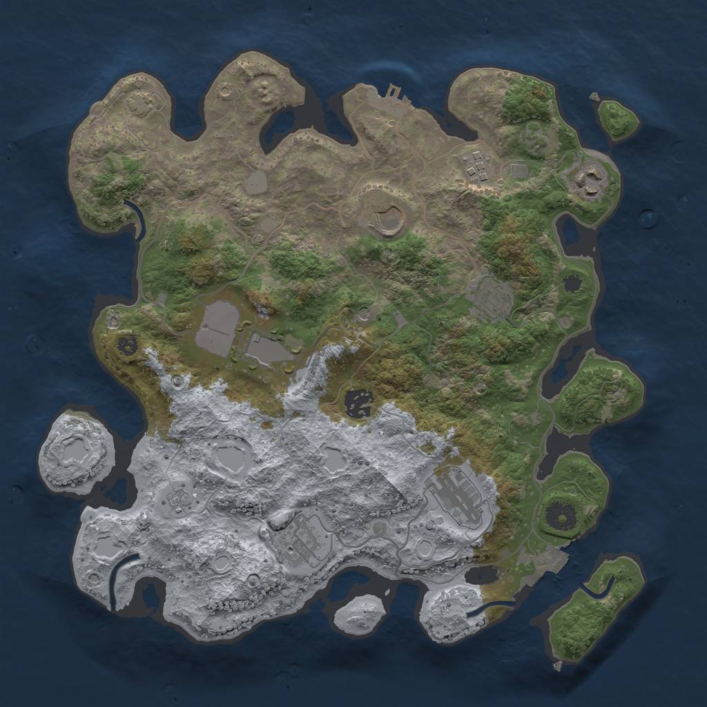 Rust Map: Procedural Map, Size: 3500, Seed: 492152679, 15 Monuments