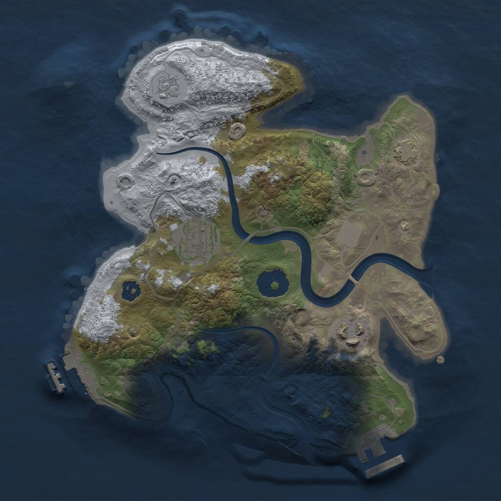 Rust Map: Procedural Map, Size: 2500, Seed: 471835388, 7 Monuments