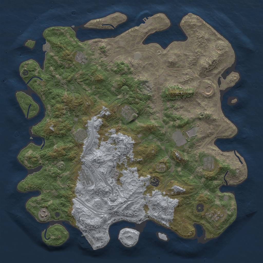 Rust Map: Procedural Map, Size: 4550, Seed: 89081759, 19 Monuments