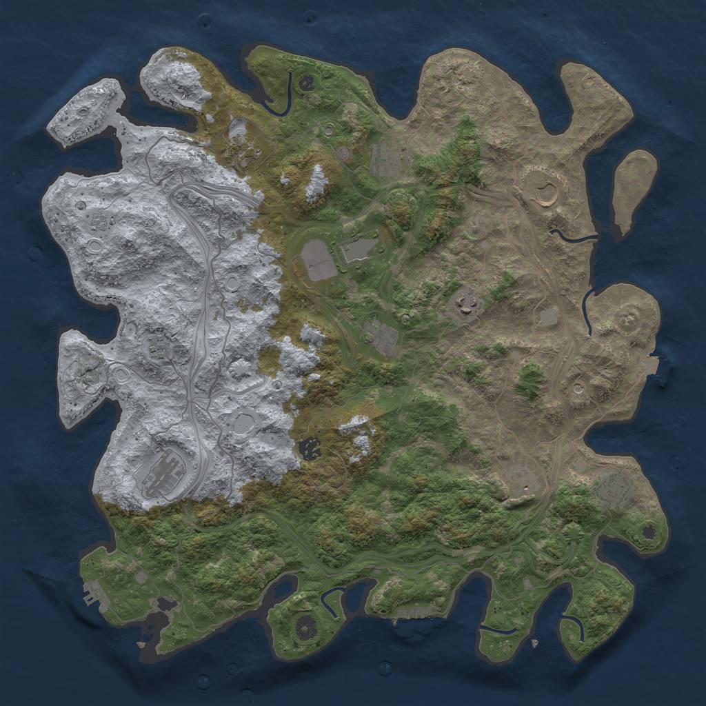 Rust Map: Procedural Map, Size: 4500, Seed: 8956893, 19 Monuments