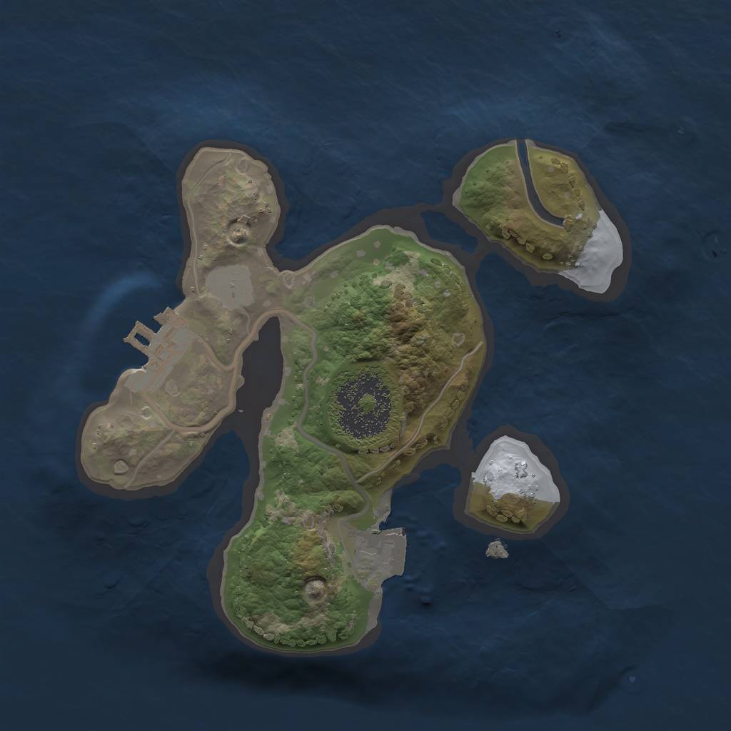 Rust Map: Procedural Map, Size: 1800, Seed: 1280496792, 4 Monuments