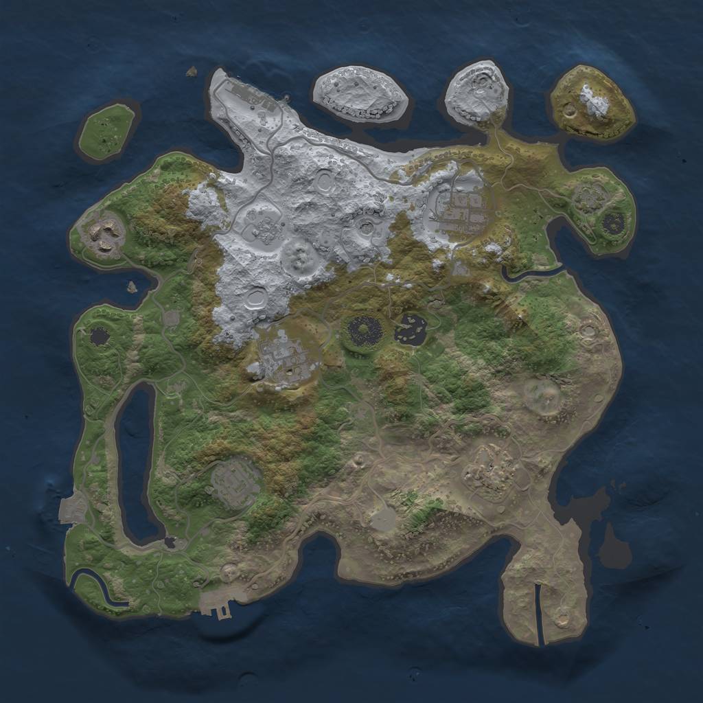 Rust Map: Procedural Map, Size: 3200, Seed: 6567, 14 Monuments